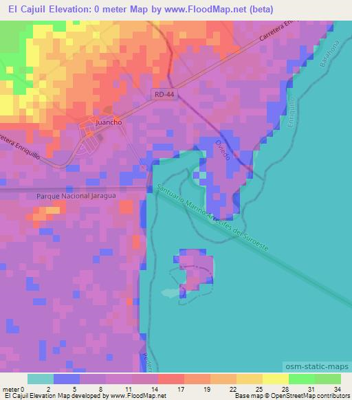 El Cajuil,Dominican Republic Elevation Map