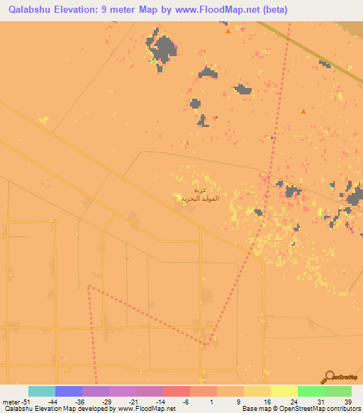 Qalabshu,Egypt Elevation Map