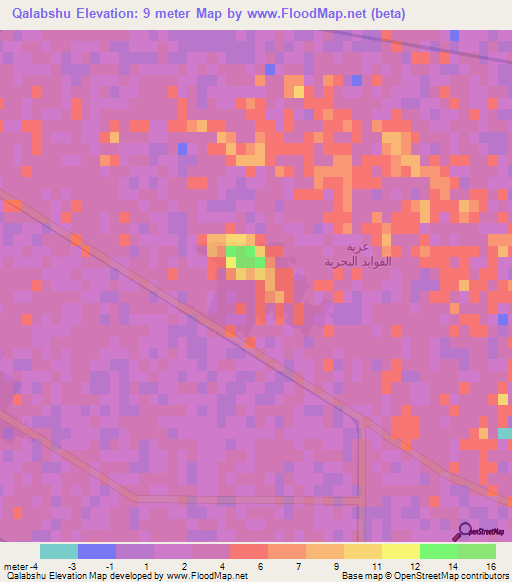 Qalabshu,Egypt Elevation Map