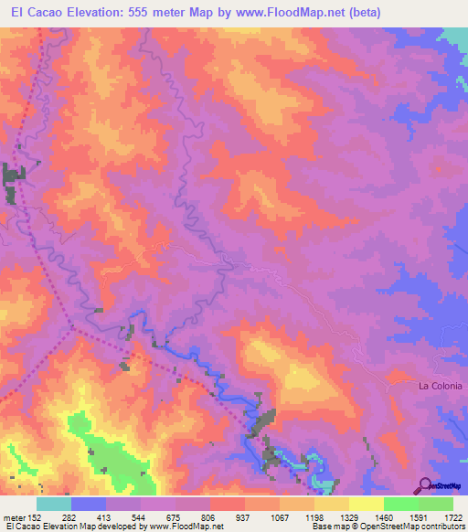 El Cacao,Dominican Republic Elevation Map