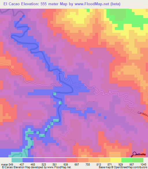 El Cacao,Dominican Republic Elevation Map