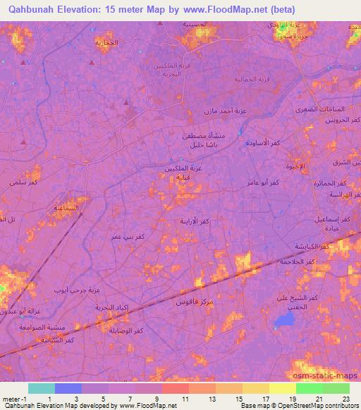 Qahbunah,Egypt Elevation Map