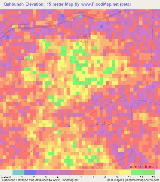 Qahbunah,Egypt Elevation Map