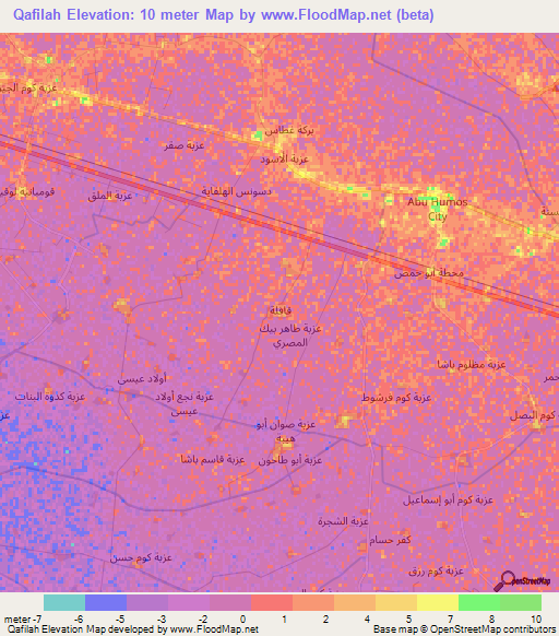 Qafilah,Egypt Elevation Map