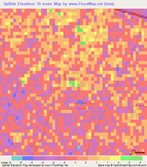 Qafilah,Egypt Elevation Map