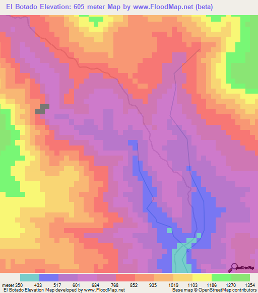 El Botado,Dominican Republic Elevation Map