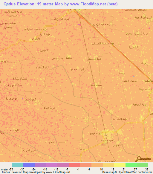 Qadus,Egypt Elevation Map