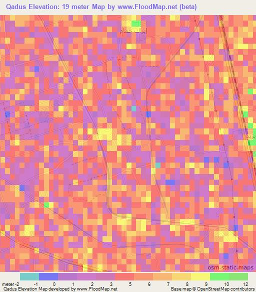 Qadus,Egypt Elevation Map