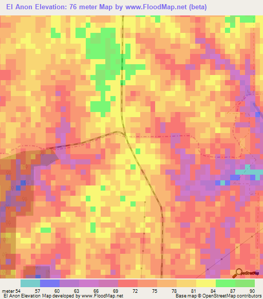 El Anon,Dominican Republic Elevation Map