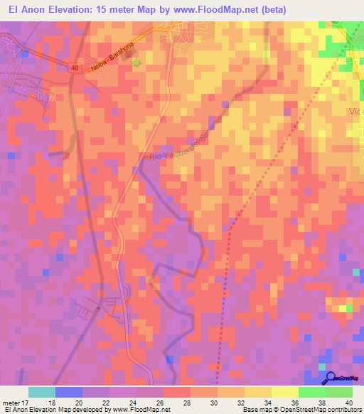 El Anon,Dominican Republic Elevation Map