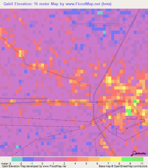 Qabil,Egypt Elevation Map