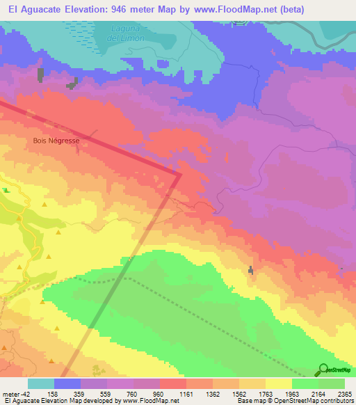 El Aguacate,Dominican Republic Elevation Map