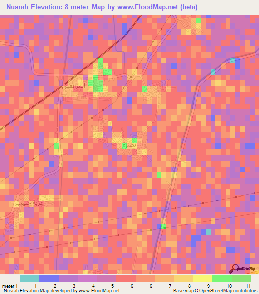 Nusrah,Egypt Elevation Map