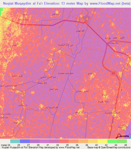 Nuqtat Muqaydim al Fa'r,Egypt Elevation Map