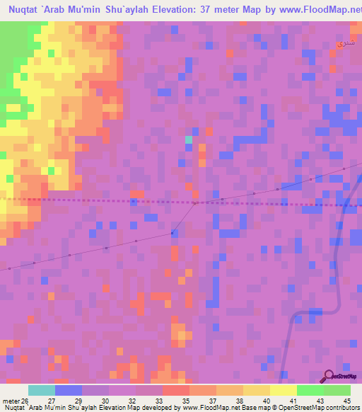 Nuqtat `Arab Mu'min Shu`aylah,Egypt Elevation Map