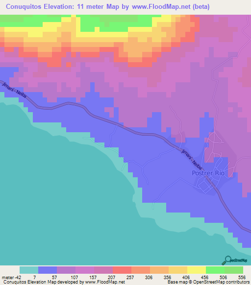 Conuquitos,Dominican Republic Elevation Map