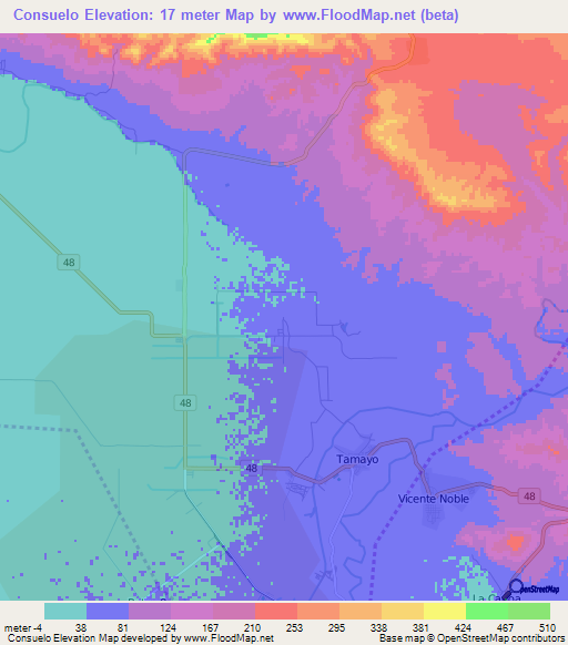 Consuelo,Dominican Republic Elevation Map