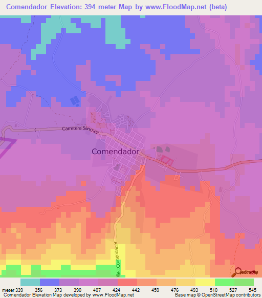 Comendador,Dominican Republic Elevation Map