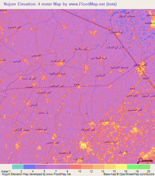 Nujum,Egypt Elevation Map