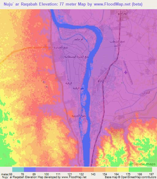 Nuju` ar Raqabah,Egypt Elevation Map