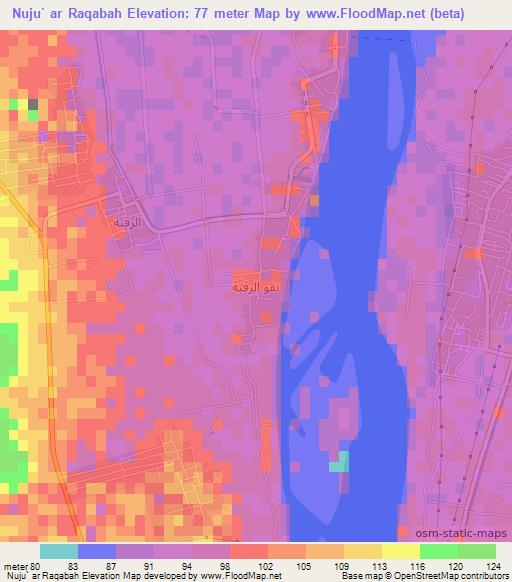 Nuju` ar Raqabah,Egypt Elevation Map
