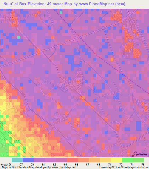 Nuju` al Bus,Egypt Elevation Map