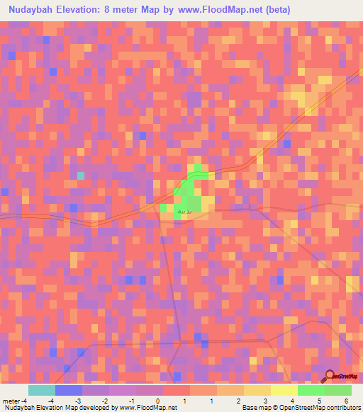 Nudaybah,Egypt Elevation Map