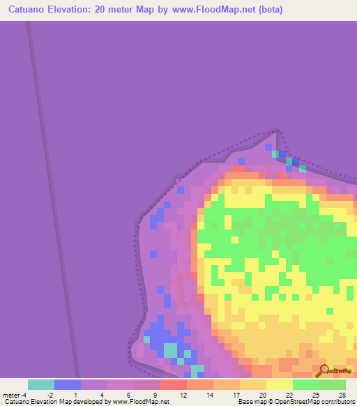 Catuano,Dominican Republic Elevation Map