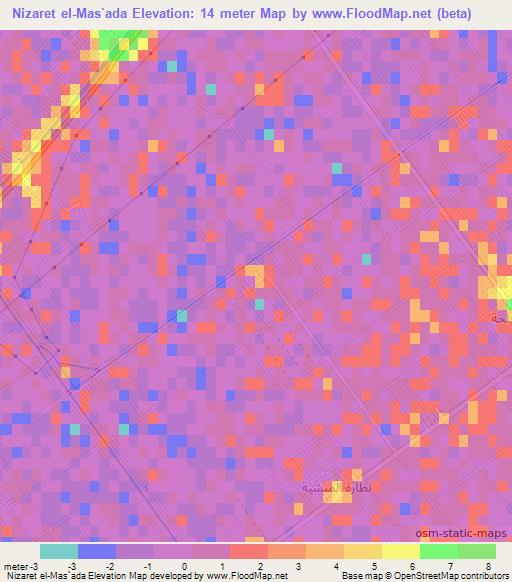 Nizaret el-Mas`ada,Egypt Elevation Map