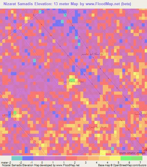 Nizarat Samadis,Egypt Elevation Map