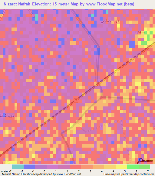 Nizarat Nafrah,Egypt Elevation Map