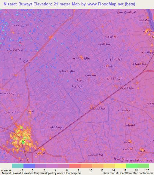 Nizarat Buwayt,Egypt Elevation Map