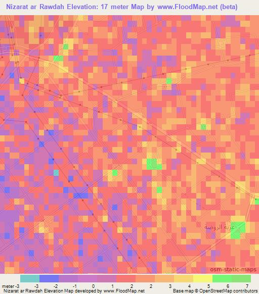 Nizarat ar Rawdah,Egypt Elevation Map