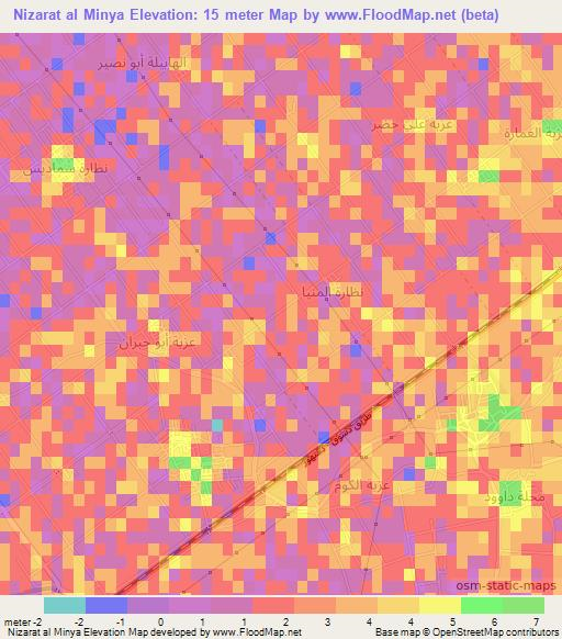 Nizarat al Minya,Egypt Elevation Map