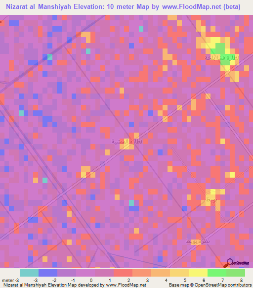 Nizarat al Manshiyah,Egypt Elevation Map