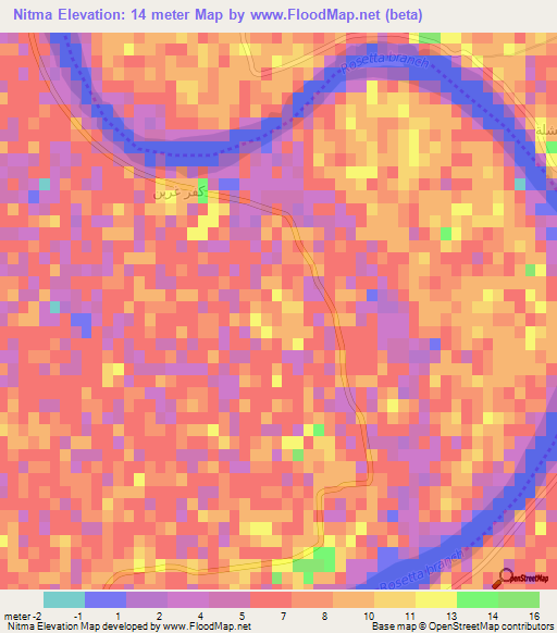 Nitma,Egypt Elevation Map