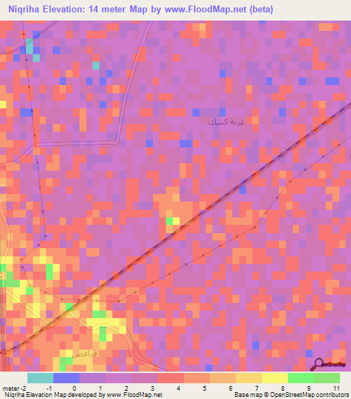 Niqriha,Egypt Elevation Map