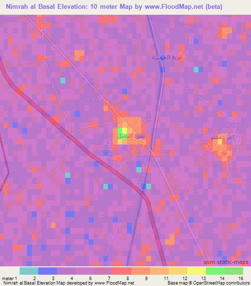 Nimrah al Basal,Egypt Elevation Map