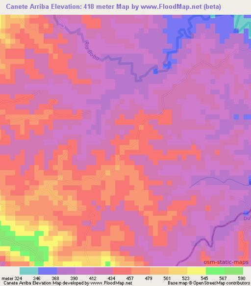 Canete Arriba,Dominican Republic Elevation Map