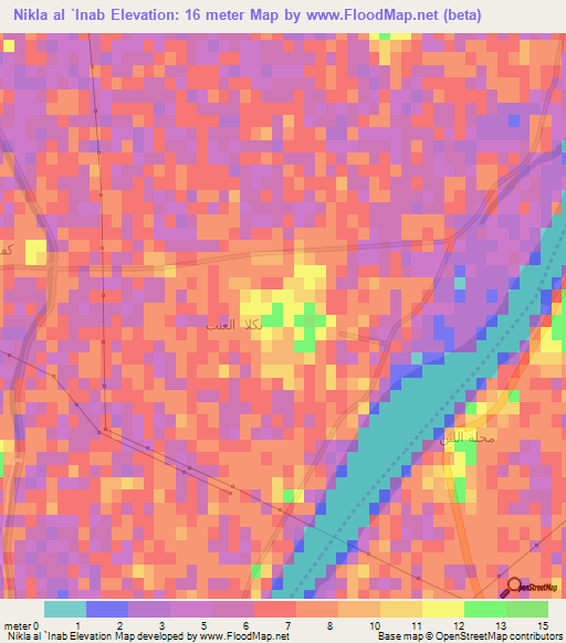 Nikla al `Inab,Egypt Elevation Map