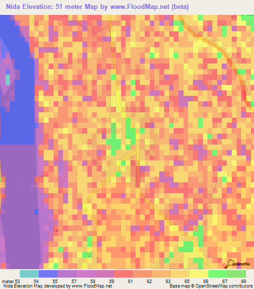 Nida,Egypt Elevation Map