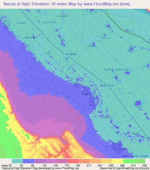 Nazzat al Hajir,Egypt Elevation Map