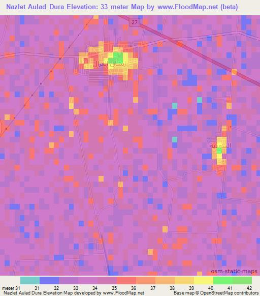 Nazlet Aulad Dura,Egypt Elevation Map