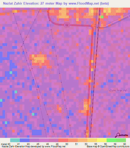 Nazlat Zahir,Egypt Elevation Map