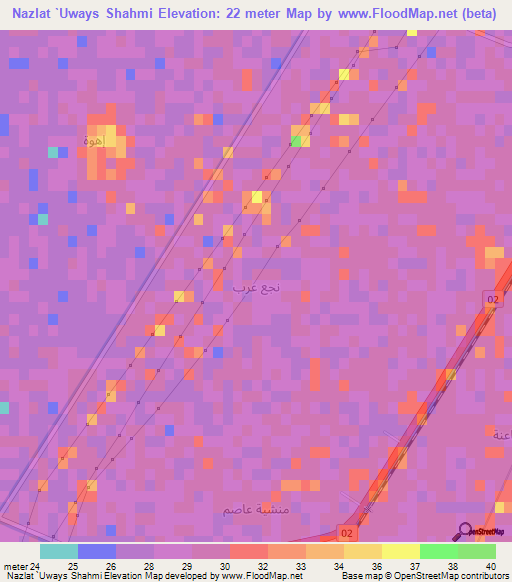 Nazlat `Uways Shahmi,Egypt Elevation Map