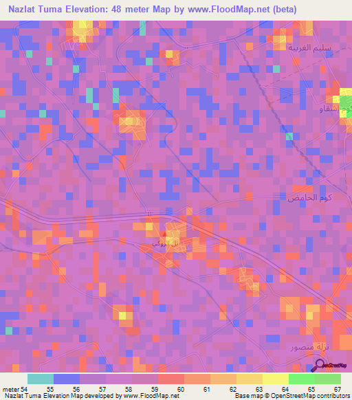 Nazlat Tuma,Egypt Elevation Map