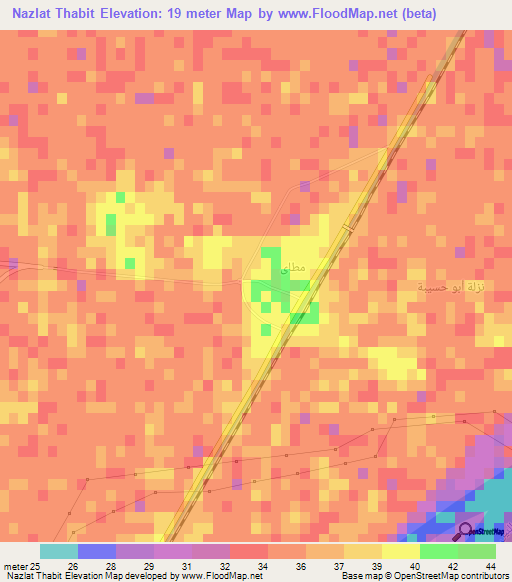 Nazlat Thabit,Egypt Elevation Map