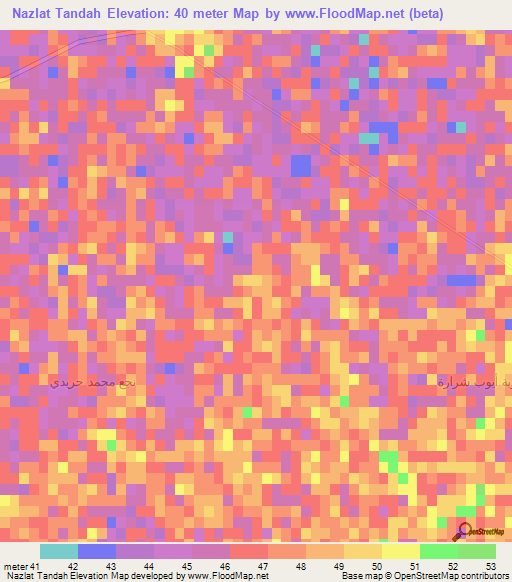 Nazlat Tandah,Egypt Elevation Map