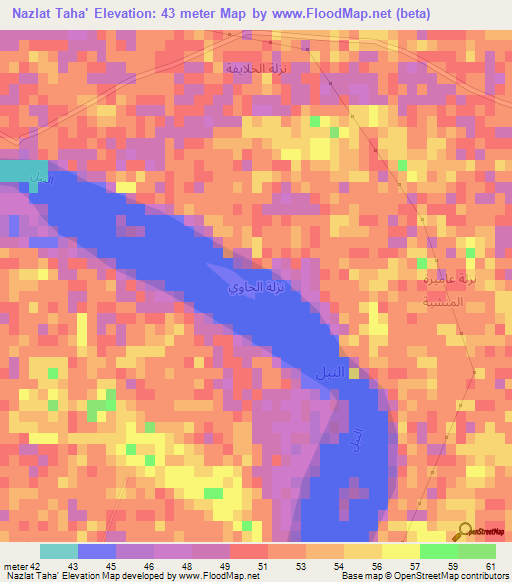 Nazlat Taha',Egypt Elevation Map