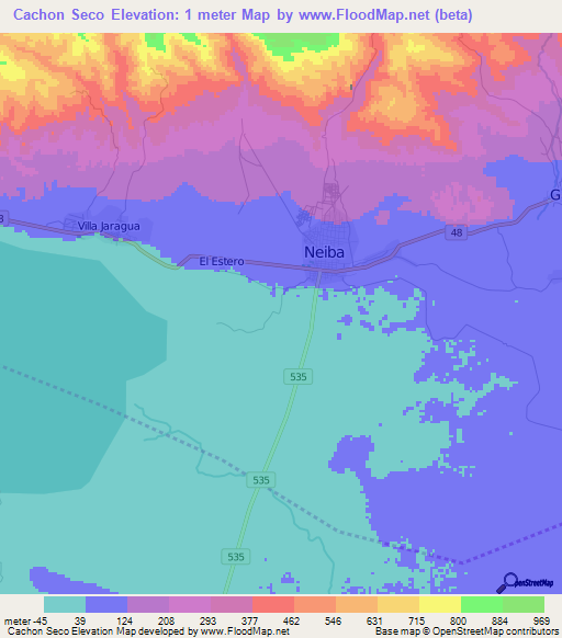 Cachon Seco,Dominican Republic Elevation Map